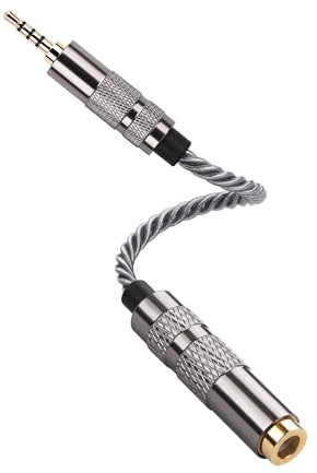 SinLoon Cavo adattatore audio bilanciato da 4,4 mm femmina a 2,5 mm, cavo intrecciato OFC dorato, convertitore bilanciato per amplificatore HiFi DAP (grigio freddo)