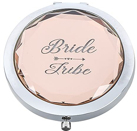 JEKUGOT Taschenspiegel für Frauen, kleiner Taschenspiegel für die Braut, Brautjungfergeschenk, Brautjungfernantrag, Brautparty, Junggesellinnenabschied, Geschenk (Roségold)