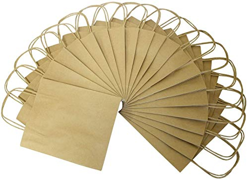 folia 21210 - Papiertüten aus Kraftpapier, Geschenktüten, 20 Stück, ca. 12 x 5,5 x 15 cm, natur - zum Basteln, Verzieren und Verschenken