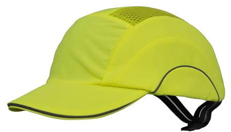 JSP HardcapA1+ Premium Baseball Style EN 812 Bump Cap with 5cm Short Peak Hi-Vis Yellow (ABS000-001-500)