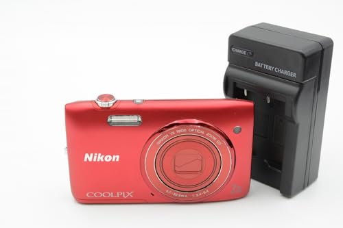 Nikon Coolpix S3400 (7x Optical Zoom) - Red - Compact Digital Camera