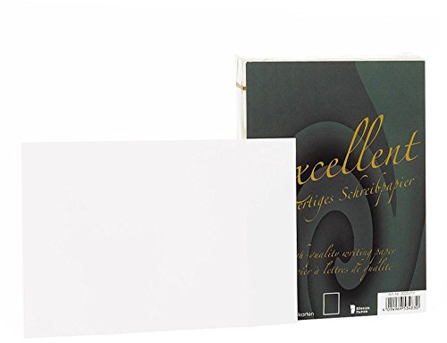 Rössler Excellent Kartenpack | Kartenset | 50 Blanko Karten zum Selbstgestalten | Format DIN A6 | Einladungskarten blanko | 11 x 2 x 21 cm | 1 Stück | Farbe: Weiß