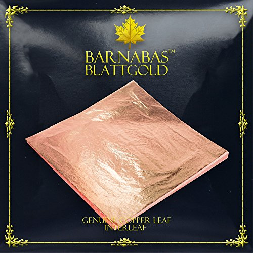 Barnabas Blattgold - Hojas de cobre auténticas, 100 hojas, 6.3 pulgadas, entrelazadas