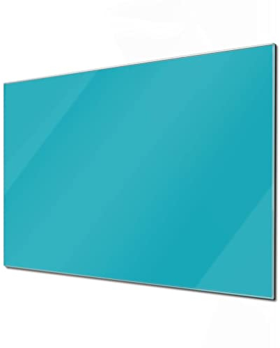 banjado Glas Magnettafel (90 x 60cm) - Magnetwand Glas - Magnetpinnwand als Memoboard - Pinnwand Magnettafel Küche, Büro, Kinderzimmer - Türkis