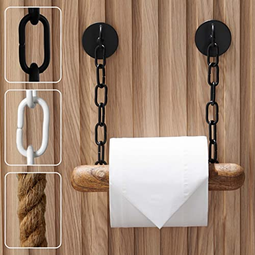 DEKAZIA® Toilettenpapierhalter Holz | Klopapierhalter ohne Bohren | Klorollenhalter für Toilettenpapier | WC Rollenhalter | Klopapier Aufbewahrung | Bad Zubehör | Toilettenrollenhalter schwarz