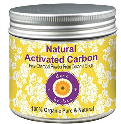 Deve Herbes Pure Natural Activated Carbon Fine Charcoal Powder From Coconut Shell Organic Pure & Natural 100gm (3.5 oz)