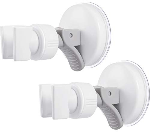 Zhehao 2 Pack Suction Cup Shower Head Holder, Adjustable, Grey Wrench