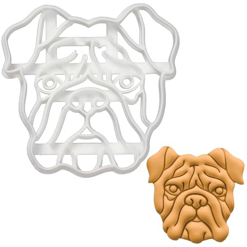 Englische Bulldogge Gesicht Ausstechform, 1 Teil, Bakerlogy