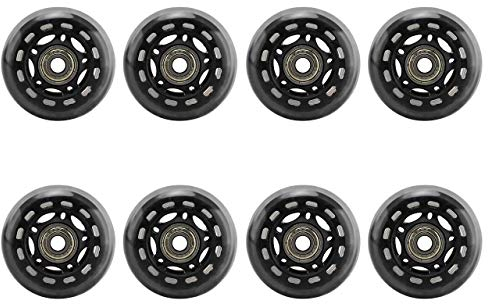 DEDC 64mm 8er Pack Inline Skate Rollen, Skateboards Scooter Inline Rollschuh Inline Skate Teile Räder Ersatzräder mit Lagern (8pcs Räder)