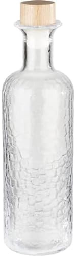 APS 10741 Glaskaraffe -COMB-, Ø 8 cm, H: 28 cm, 0,8 Liter, Glas, Buchenholz, Silikon,