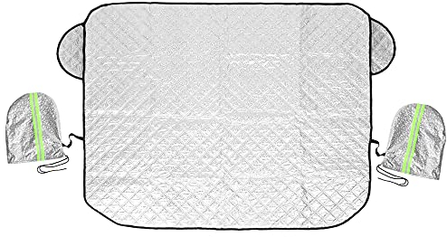 X AUTOHAUX Autoscheibenabdeckung Frontscheibenabdeckung Sonnenschutz frontscheibe Windschutzscheibe autoabdeckung mit 5 Magnet Schutz für SUV Auto 147x114cm