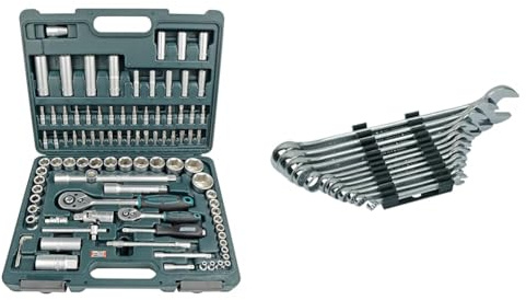 Mannesmann Brüder M98410 Steckschlüsselsatz, 94-tlg & M19652 Gabelringschl DIN 3113 Satz, 12-tlg