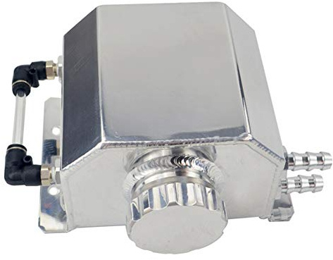 Asudaro Réservoir d'huile, 1L / 2L en aluminium universel de réservoir d'huile de moteur de voiture réservoir de récupération d'huile réservoir de collecteur d'huile moteur réservoir en aluminium