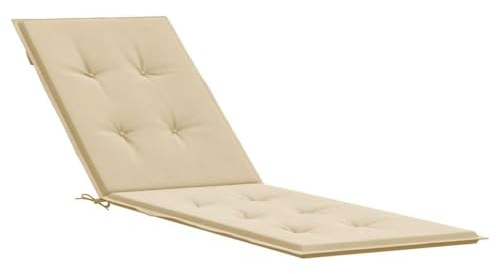vidaXL Liegestuhl Auflage, Polster Auflage für Deckchair, Polsterauflage für Gartenliege, Liegenauflage Outdoor, Beige (75+105) x50x4cm