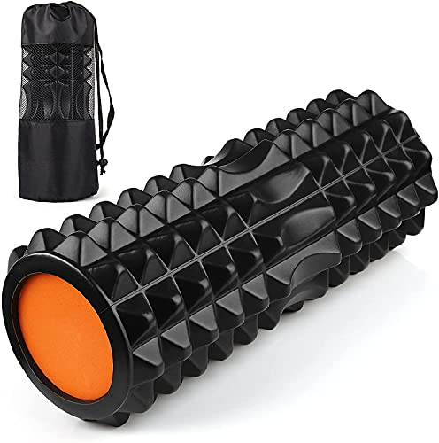 Faszienrolle Set, Faszienrolle zur Schmerzlinderung, zum Faszien Training von Muskeln, Bindegewebe, Massage von Rücken und Beinen, Fitness-rolle für Unterwegs, im Büro, Fitnessstudio und auf Reisen