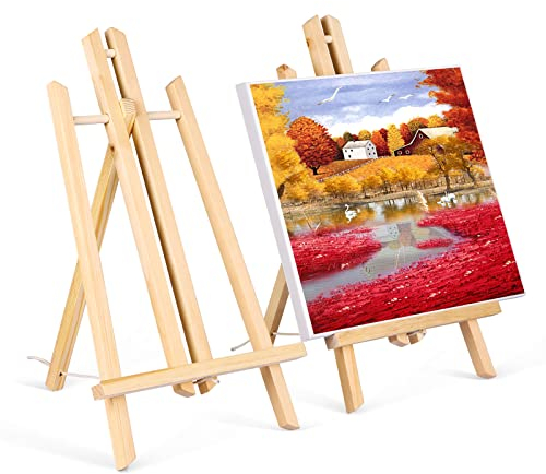 Viesap Mini Cavalletto Pittura da Tavolo 40 cm, in Legno, Treppiede Pieghevole, per Tela /Mostre, Disegni ed Arte