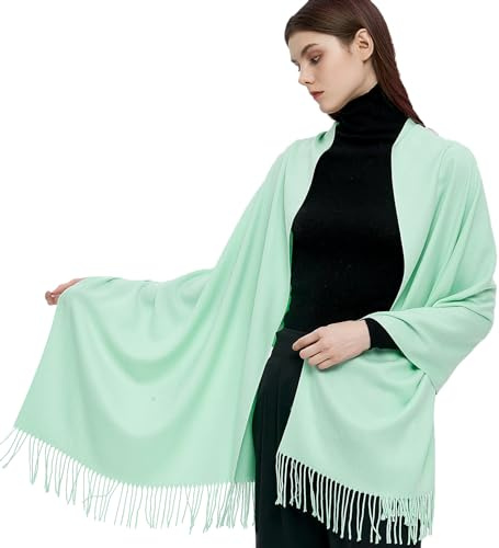 Gragengs Pashmina Schals und Wraps Schals für Damen Hochzeit Party Winter Warme Lange Solid Color