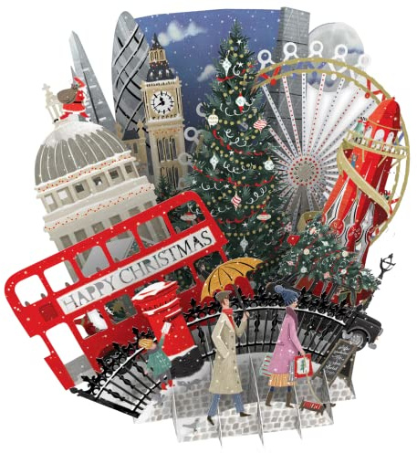 Paper D'Art, Top of the World XTW028 Weihnachtskarten-Reihe (3D-Karte, London)