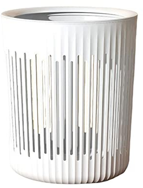Qianly Poubelle Ronde Corbeille à Papier Poubelle Porte-Corbeille sans Couvercle, Blanc l