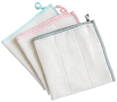 3/5 paños de Cocina de Fibra de Madera para el hogar, toallitas mágicas absorbentes, paño más Grueso para Limpiar el paño de Aceite Antiadherente (Color: 3 Piezas) (3 Piezas)