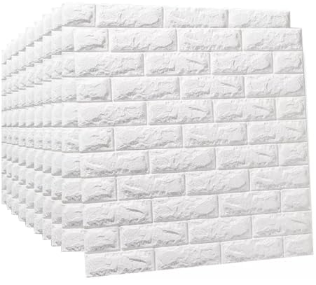 PE Wandaufkleber Wandtapete, 3d Wandpaneele Selbstklebend, Tapete Steinoptik Tapete Ziegel, Wandpaneele Aus Styropor Wasserdicht, 3D Tapete für Schlafzimmer Wohnzimmer Badezimmer Küche,10 Stück ( Colo