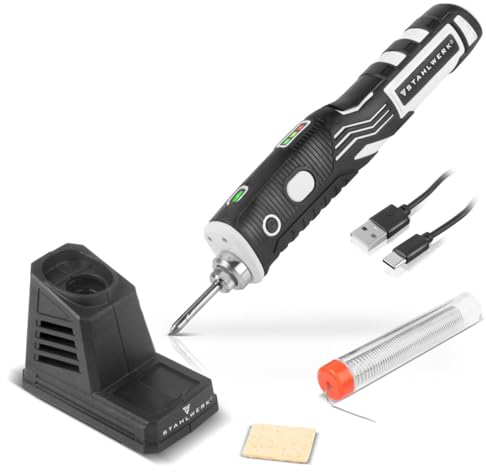 STAHLWERK Akku-Lötkolben BLK-8 ST USB-Lötgerät | Lötstation | Lötpistole mit 8 Watt Leistung und 480°C Spitzentemperatur zum Löten und Entlöten