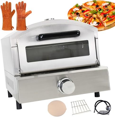 forplubossmmp 14 Double-layer Pizza Oven For Commercial | Portable Visual Glass Toaster Oven | Outdoor Pizza Baking Ovens | Stainless Steel Countertop Pizza Maker | Indoor Outdoor Picnic Cooking