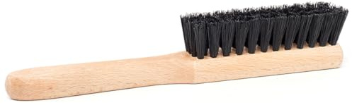 Small Wooden Clothes Brush with Natural & Synthetic Bristles - Anti-Static for Suits, Suede, Velvet, Wool, Shoes, and Furniture - Removes Lint, Dust, Fuzz, Fluff, Pet Hair to your Garments
