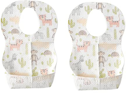 Uikdjgu 20 Stück Baby Einweg Lätzchen Vlies Stoff Baby Kleinkind Lätzchen FüTterung Speichel Schürze Papier Lätzchen Tragbare Lätzchen