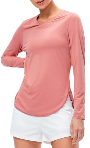 JTSONN Tee Shirt Anti UV pour Femme T Shirt de Protection Solaire UPF 50+ Rashguard T-Shirt à Manches Longues Séchage Rapide Chemise Haut de Sport pour Yoga Pilates