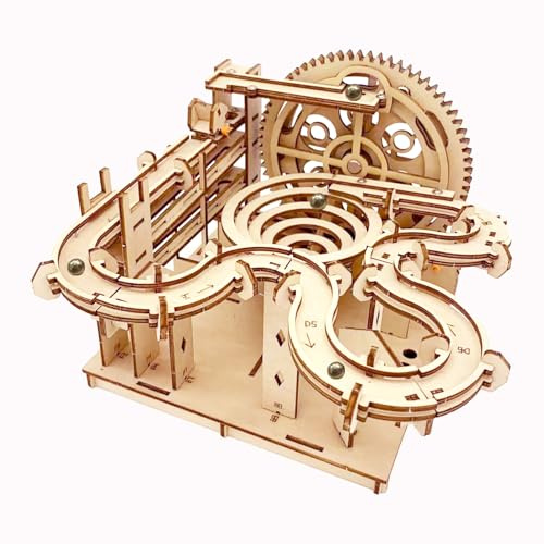 3D Puzzle Wooden Marble Run for Adults IQIETOY DIY Mechanical Puzzle Assembly Wood Crafts to Build Wood Model Kit for Age 14+Years Old