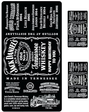 Drink Label Whiskey Bottle Cake Topper, A4 Edible Icing Sheet | Birthday Cake Decoration