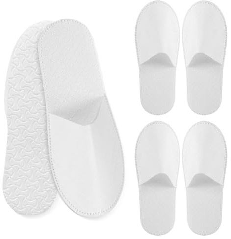 LTMMC 2 Pairs Disposable Slippers, Indoor Slippers Guests White Slippers