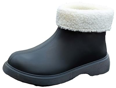 Generico Botines de lluvia para mujer, acolchados, antideslizantes, botas de agua de colores, jardinería, zapatos con pelo, botines de mujer de trabajo, botas de lluvia para mujer, goma a prueba de