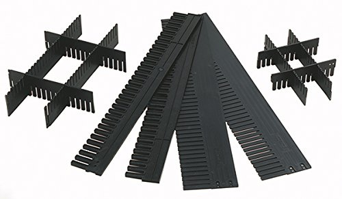 4er Set Trennkamm Gefachteiler Trenneinsatz, Facheinteilung 9 Höhen lieferbar, 1150 mm Länge, 5 mm Stärke, individuell zuschneidbar, extra stabil aus PP-Vollmaterial (80 mm hoch)