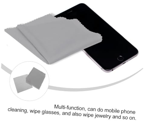 Operitacx Lot de Chiffons Microfibre pour Nettoyage Téléphone Et Lunettes Gris Chiffon Essuyage pour Lentilles Et Bijoux Lingettes Réutilisables pour Nettoyage Quotidien Et Facile à Laver