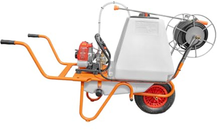 Chariot pulvérisateur 1 Roue 26 CC 100 L avec Tuyau de 50 mètres et Lance de 90 cm