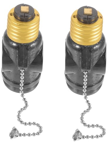 Sewroro 2stücke Lampenfassung Mit Zugkette Steckdosen Adapter Bakelit Für Glühbirnen Innenbereich Für Werkstätten Und Garagen