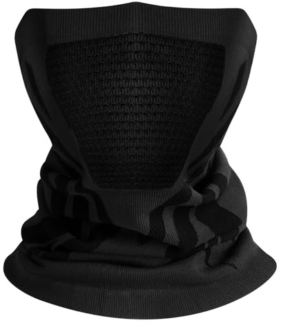 Kiiwah Braga Cuello Hombre y Mujeres, Elástica Calentador de Cuello Windstopper Mascarilla Moto Multifunción Bufanda Tubular Cuello para Esquí, Correr, Ciclismo