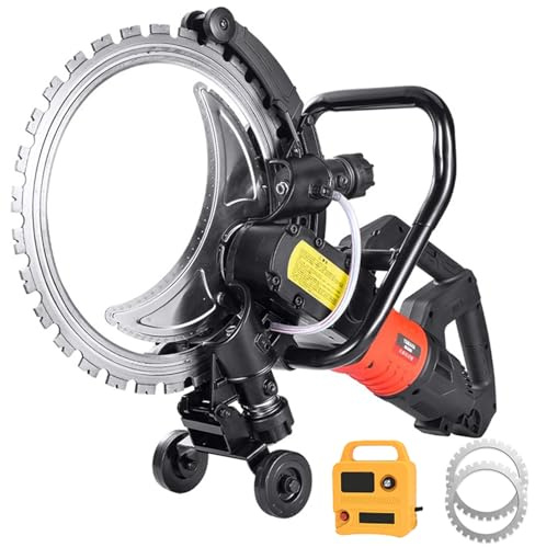 Professional Electric Concrete Ring Saw, 9500W 3000 RPM Brushless Electric Wall Grooving Cutting Machine, for Granite, Stone, Brick, Marble, with 11.4in Depth, 90° No-Dead-Angle Cutting