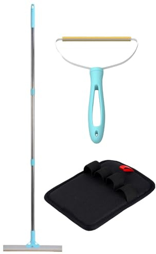 Lot de 3 brosses à moquette – Râteau à moquette, grattoir anti-peluches avec long manche réglable | Outil d'épilation de moquette – Pour tapis, tapis, sièges de voiture, meubles, canapés