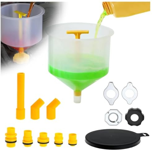 Kit de 15 Entonnoirs de Remplissage de Liquide de Refroidissement, Entonnoir de Remplissage de Liquide de Refroidissement Anti Déversement, Universel pour Radiateur Automobile avec Adaptateur
