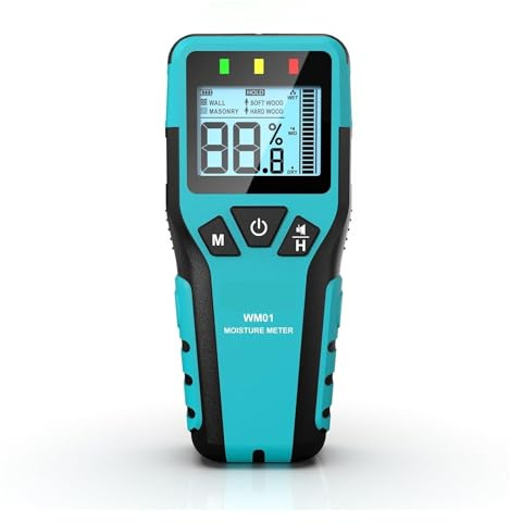 Rilevatore di umidità Misuratore di umidità del legno induttivo Igrometro Rilevatore senza contatto Tester perni non distruttivo per misurazioni percentuali accurate