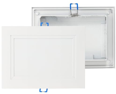 sourcing map Square Ceiling Cover Plate,for Ceiling or Wall 6x8 in Openings | Recessed Lights Hole Trim Plate, Wall Hole Spring Mount Decorative Flat Cap Access Panel, Matte White