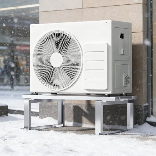 Generisch Bodenständer für Mini-Split-Klimaanlagen und Wärmepumpen ohne Luftkanäle 9.000–45.000 BTU, Verstellbarer vibrationsdämpfender Hochleistungs-Kondensatorständer für Klimaanlagen