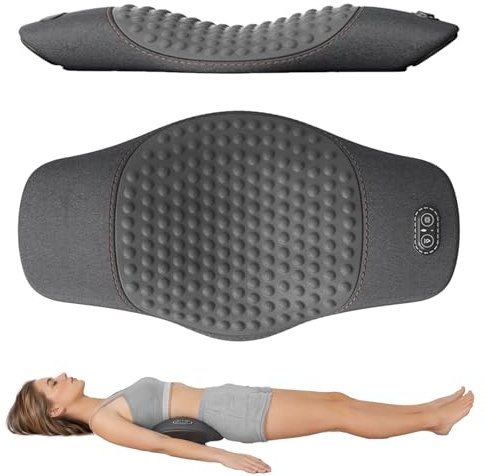 BOFITENG 3 In 1 Rückenmassagegerät, Massagekissen mit Zug, Vibrations und Wärmefunktion, Ergonomisches Design, Lendenkissen zur Linderung von Rückenschmerzen, Geeignet für Büro und Zuhause