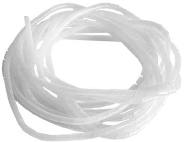 Thalawirefix Guaina avvolgicavo a spirale da 2 metri, tubo di gestione dell'alloggiamento del cavo ignifugo da 4 mm a 25 mm Anti-Disordine(White,ID 8mm)