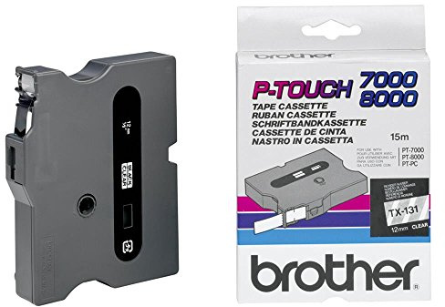 Brother TX131 Thermodirektdrucktechnologie Schwarz/Transparent