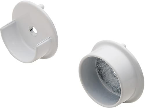 Synergy Collection Wardrobe Tube Support, 1 Pair for 1 5/16 Diameter Closet Rod (Zinc, White)
