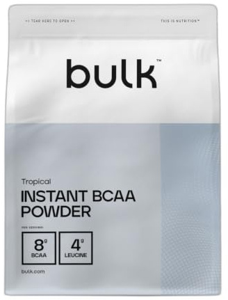 Bulk Instant BCAA Pulver, Tropisch, 1 kg | 8 g verzweigtkettige Aminosäuren pro Portion, Aminosäuren